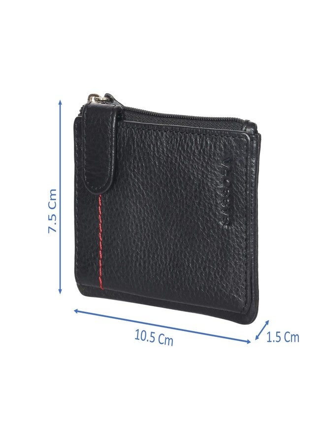 Sassora Genuine Leather RFID Blocking Card Holder Wallet | Compact Case with Zip Pocket, ID Slot & Snap Loop | Minimalist Wallet for Men & Women - Image 4